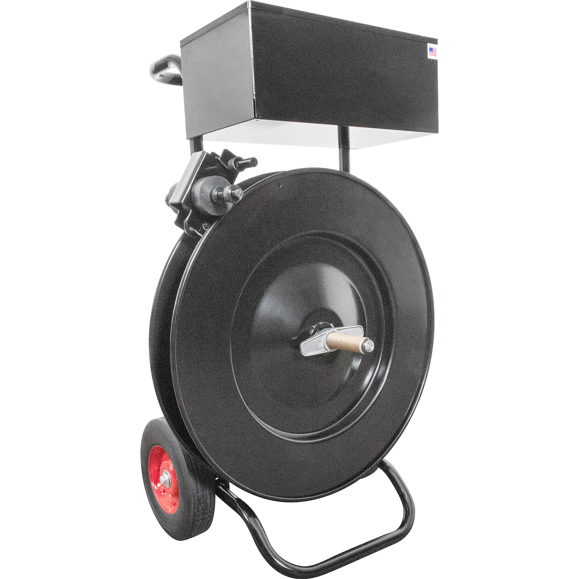 Encore Packaging Premium Strap Dispenser with Troller — Steel or Poly Strapping, 10in. Rubber Tires, Model# EP-3200